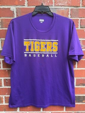 Augusta Sportswear LSU Tigers Baseball Sz 2XL Short Sleeve Purple T-Shirt P4